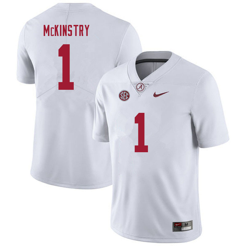 Alabama Crimson Tide Men's Ga'Quincy McKinstry #1 White NCAA Nike Authentic Stitched 2021 College Football Jersey VN16B11TV